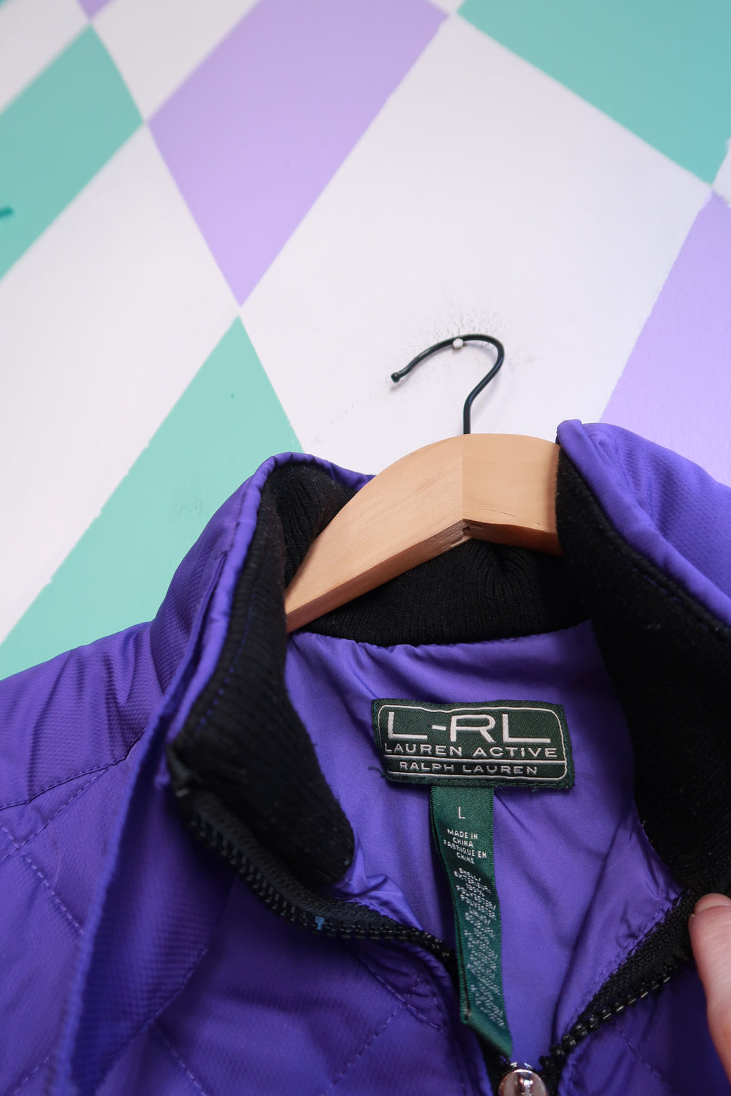 Vintage 2000s Lauren Ralph Lauren Purple Quilted Zip Vest - Elektra Vintage