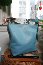 Load image into Gallery viewer, Vintage Coach 19889 Blue Leather Legacy Tassel Bag
