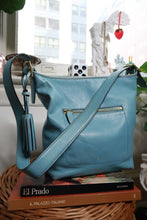 Load image into Gallery viewer, Vintage Coach 19889 Blue Leather Legacy Tassel Bag
