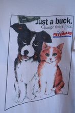 Load image into Gallery viewer, Vintage 1990s PetSmart Animal Charity Graphic T-Shirt White Dog Cat Tee
