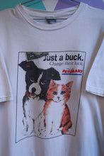 Load image into Gallery viewer, Vintage 1990s PetSmart Animal Charity Graphic T-Shirt White Dog Cat Tee
