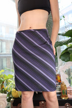 Load image into Gallery viewer, Vintage 2000s Express Purple Striped Midi Skirt – Y2K Bodycon Style
