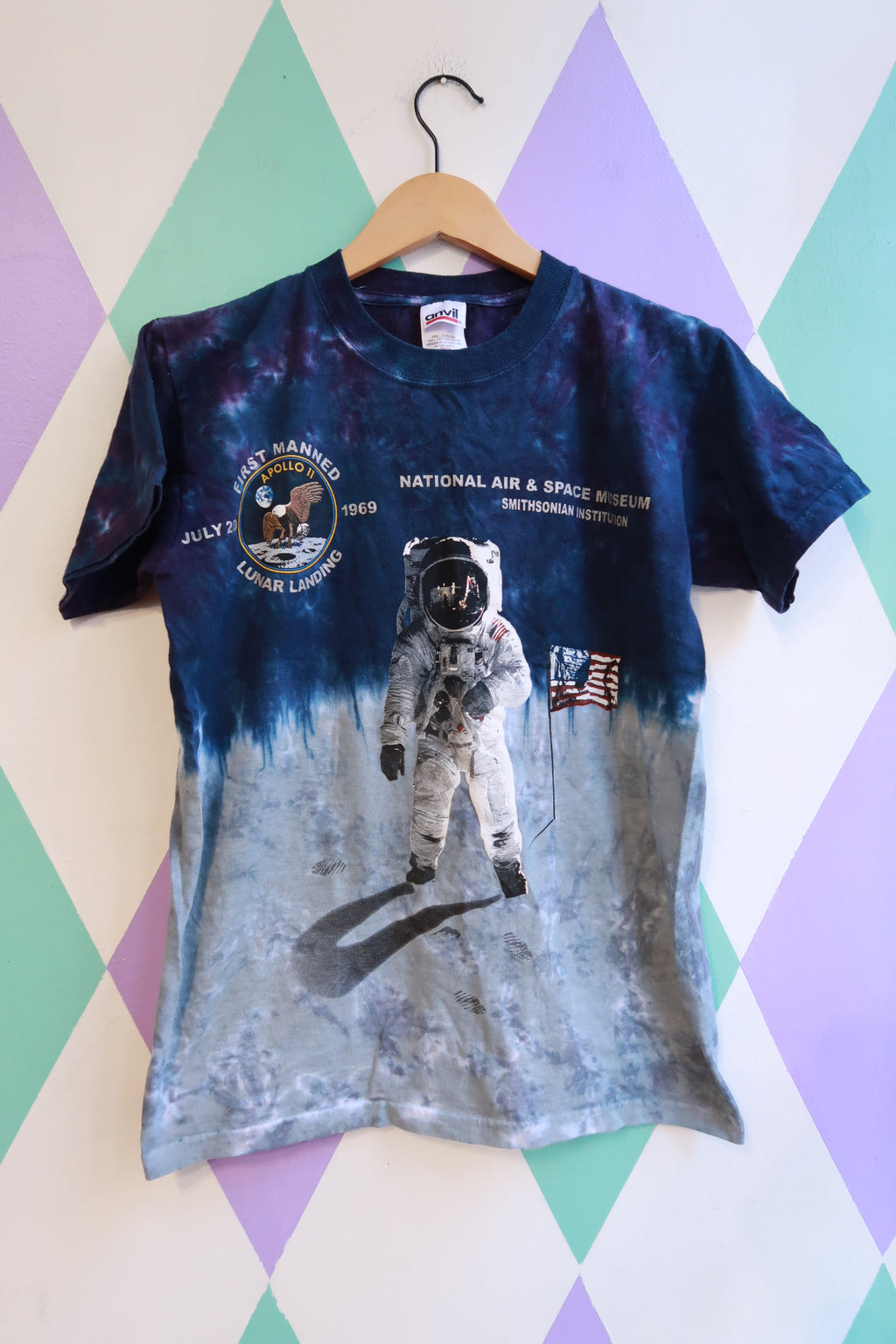 Vintage 2000s NASA Apollo 11 Astronaut Tie-Dye Graphic Tee - Elektra Vintage