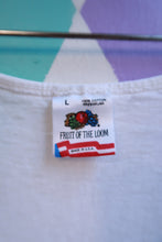 Load image into Gallery viewer, Men's white vintage graphic tank top by Elektra Vintage featuring a Grand Cayman B.W.I. Atlantis Submarine Cruise design.
