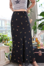Load image into Gallery viewer, Vintage 2000s Express Black Floral Maxi Skirt
