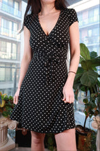 Load image into Gallery viewer, Polka Dot Tie Front Dress - Elektra Vintage
