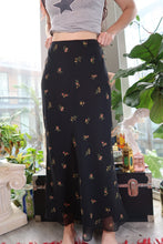 Load image into Gallery viewer, Vintage 2000s Express Black Floral Maxi Skirt
