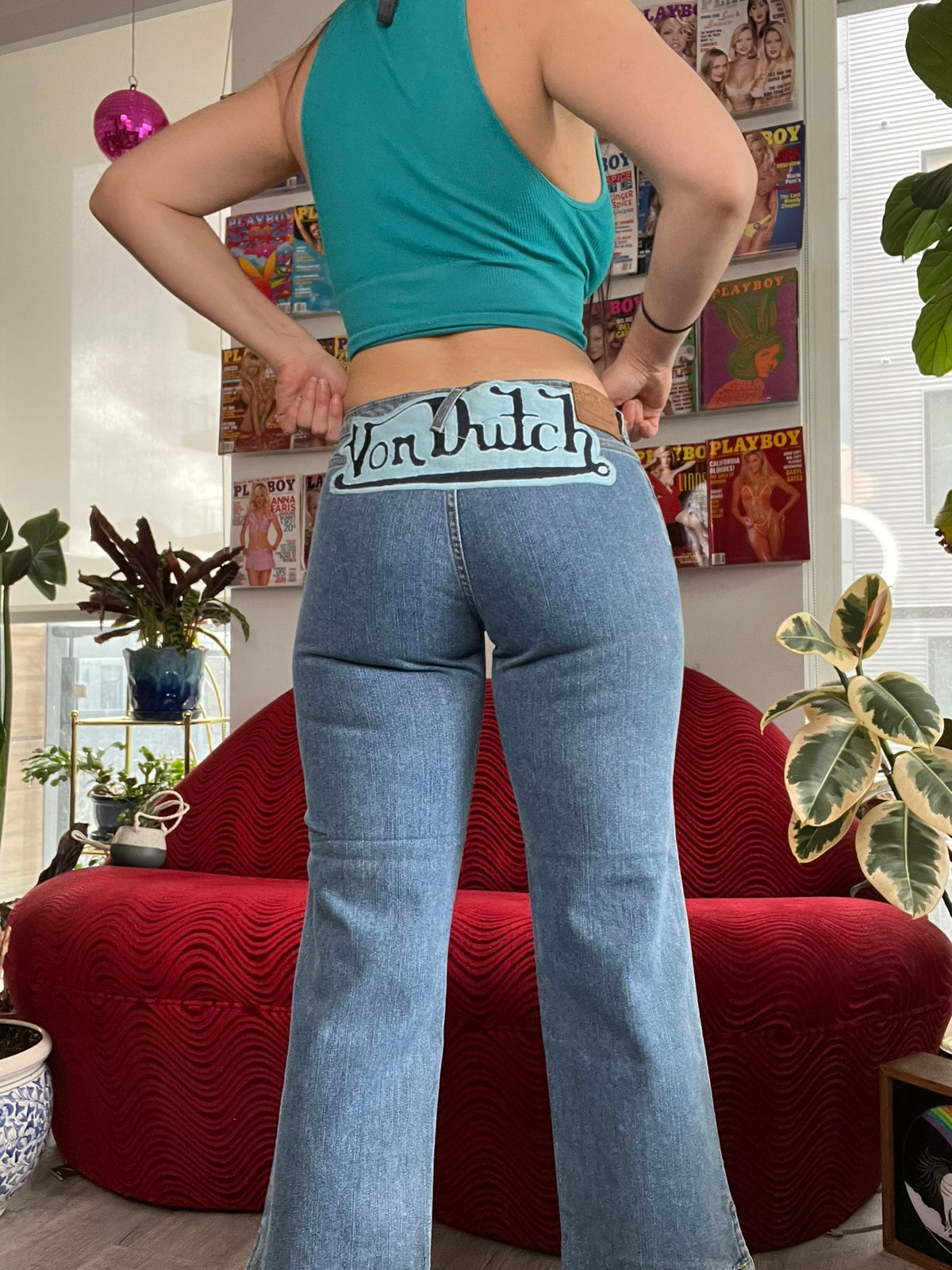 2000s Vintage Von Dutch Denim Capri Back Patch Jeans - Elektra Vintage