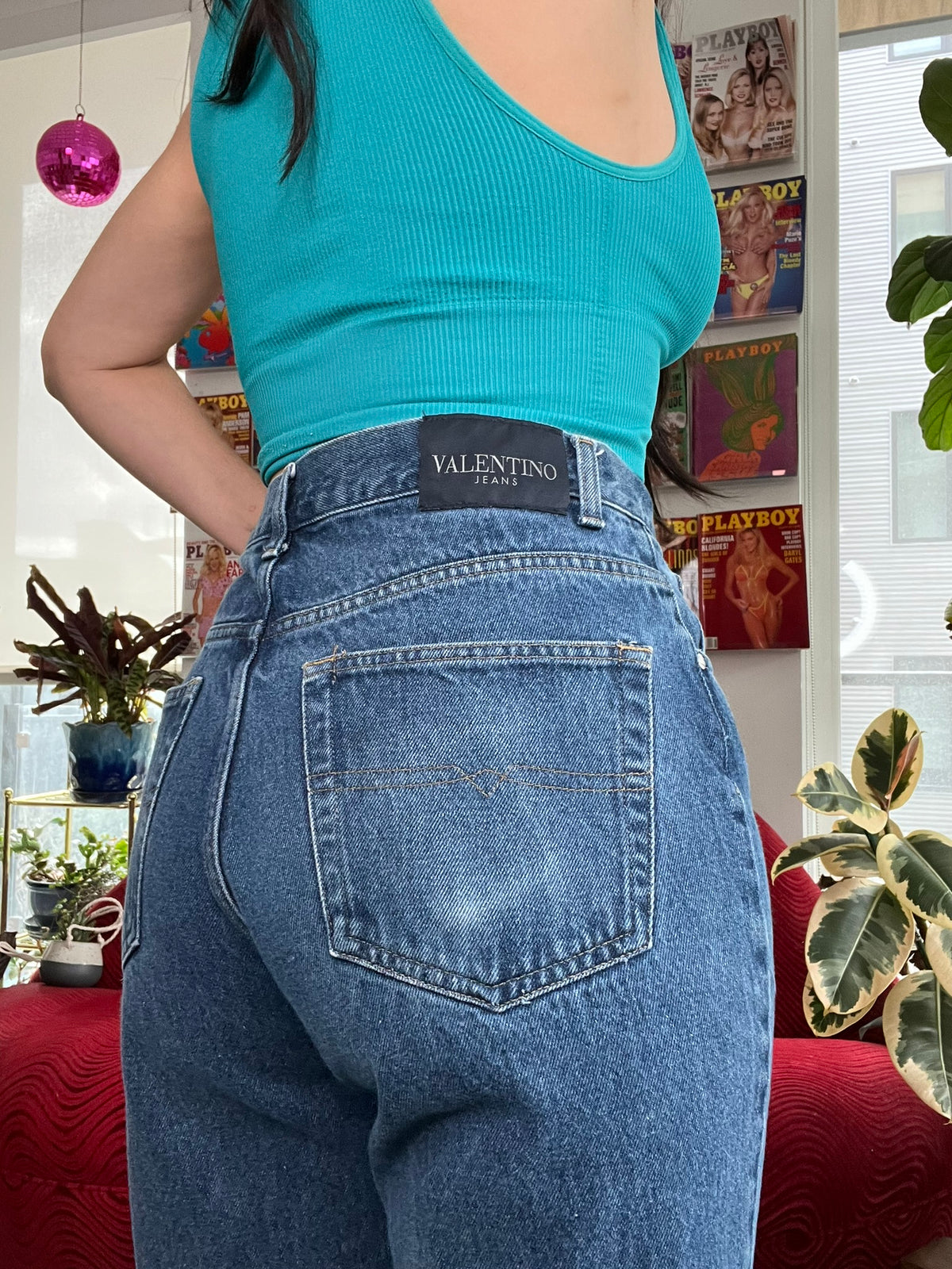 Vintage Valentino Jeans Denim Straight Leg Bottoms - Elektra Vintage