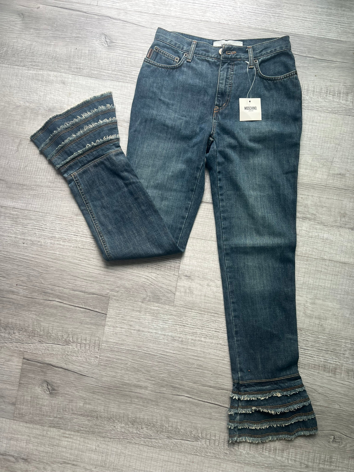 NWT Moschino Jeans Denim Flared Bottoms - Elektra Vintage