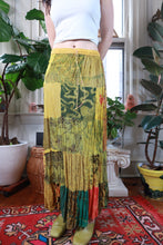 Load image into Gallery viewer, Vintage Y2K Yellow Patchwork Tiered Maxi Skirt
