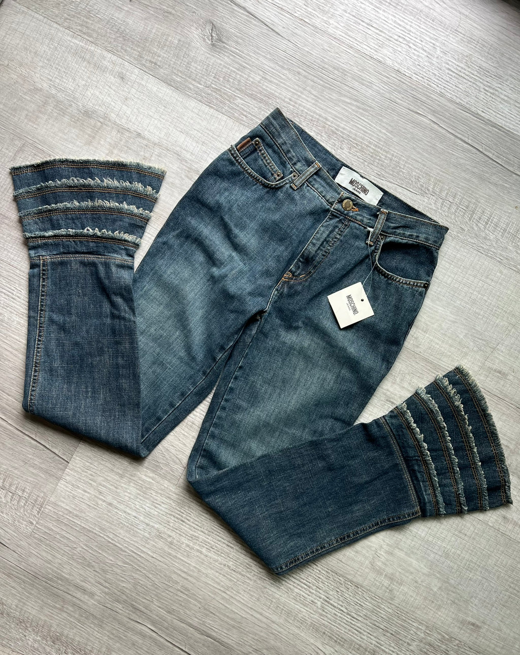 NWT Moschino Jeans Denim Flared Bottoms - Elektra Vintage