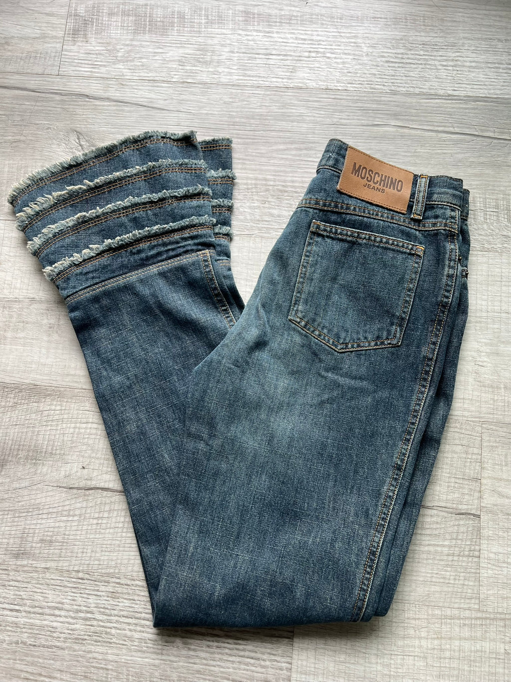 NWT Moschino Jeans Denim Flared Bottoms - Elektra Vintage