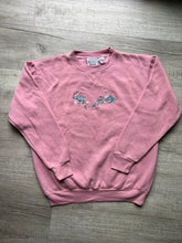 Load image into Gallery viewer, 90s Vintage Pink Heart Embroidered Graphic Crewneck
