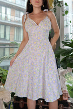 Load image into Gallery viewer, Vintage Handmade Lilac Floral Midi Dress – Tie Shoulder Sundress
