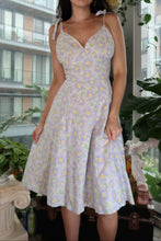 Load image into Gallery viewer, Vintage Handmade Lilac Floral Midi Dress – Tie Shoulder Sundress
