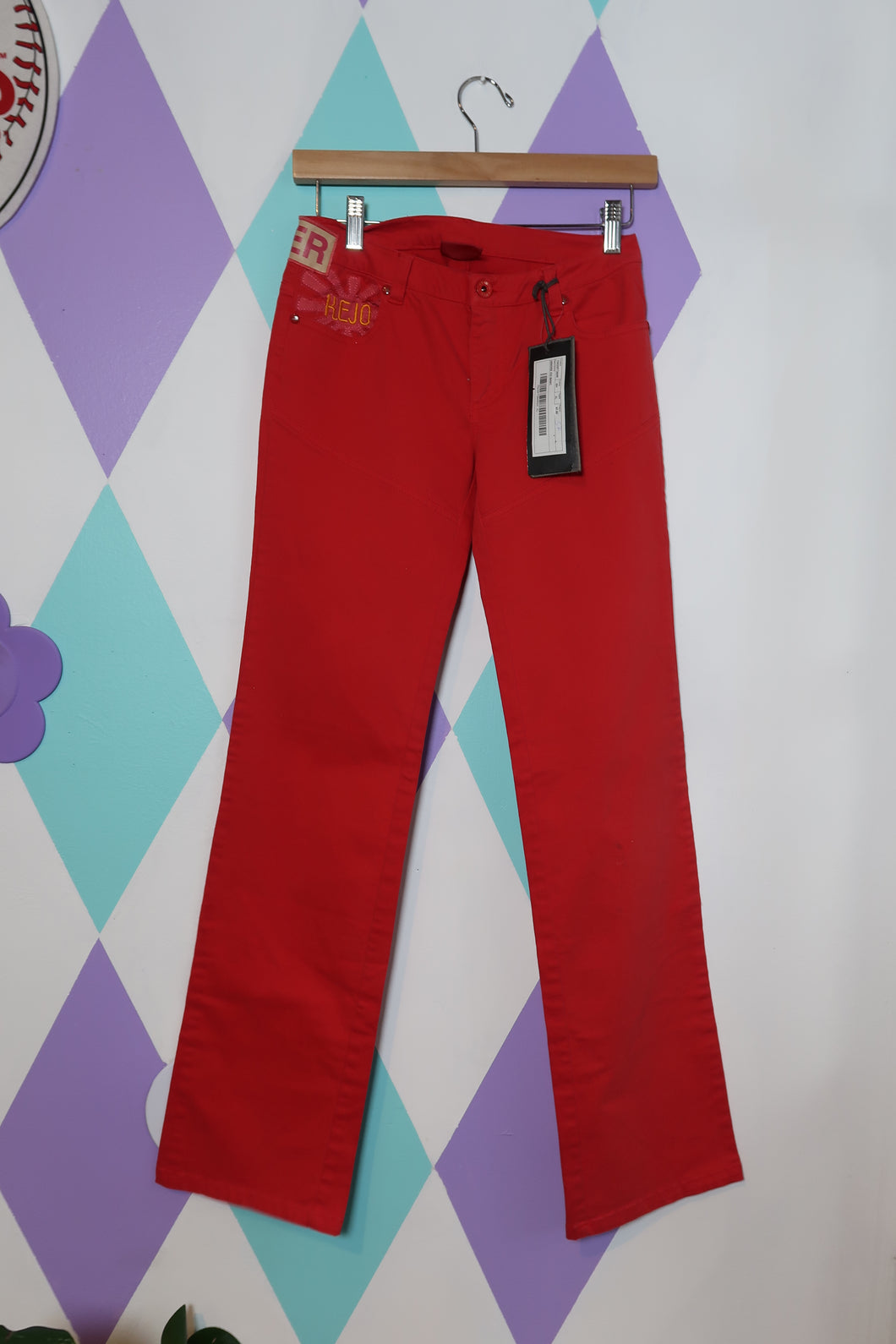 NWT Vintage Red Straight Fit Trousers by Kejo