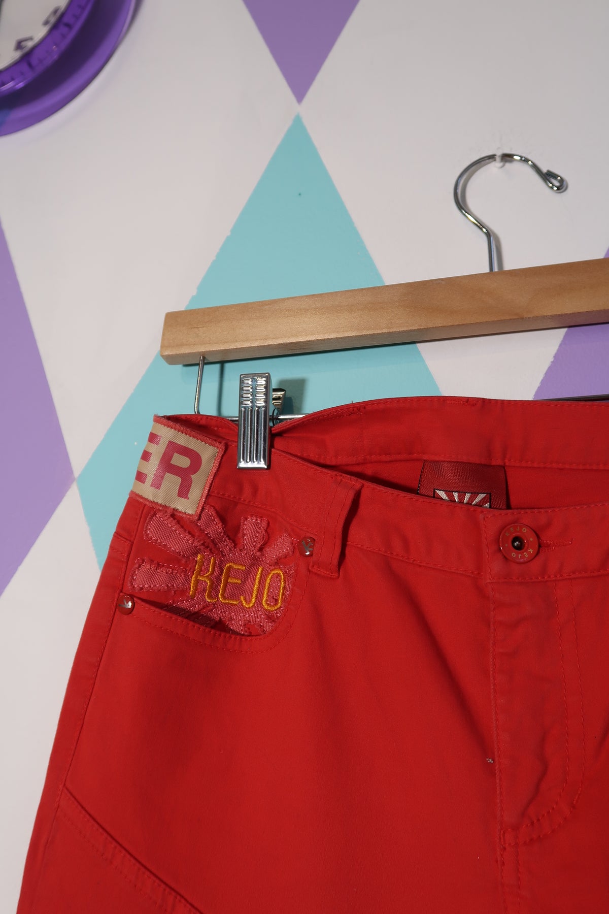 NWT Vintage Red Straight Fit Trousers by Kejo