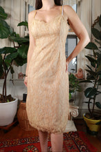 Load image into Gallery viewer, Vintage Champagne Nude Lace Midi Slip Dress
