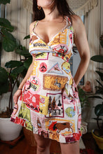 Load image into Gallery viewer, Vintage Y2K Travel Postcard Print Mini Dress
