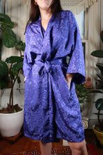Load image into Gallery viewer, Vintage Purple Floral Jacquard Satin Robe
