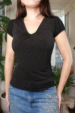 Load image into Gallery viewer, Vintage Y2K Black Swirl Shimmer Top
