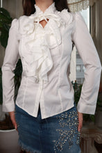 Load image into Gallery viewer, Vintage Y2K White Shakespeare Ruffle Blouse
