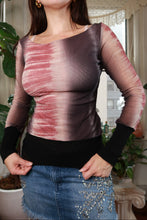 Load image into Gallery viewer, Vintage 2000s Abstract Mesh Long Sleeve Top
