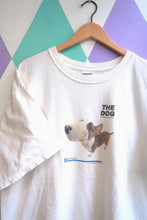 Load image into Gallery viewer, White Vintage 2000s "The Dog" Bull Terrier graphic T-shirt by Elektra Vintage, featuring a bold Bull Terrier illustration.
