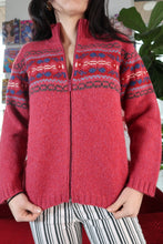 Load image into Gallery viewer, Vintage Talbots Wool Fair Isle Sweater Zip Up
