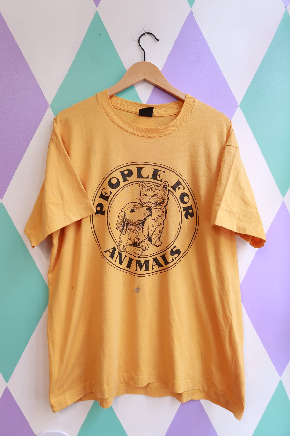Vintage 80s “People for Animals” Single Stitch Graphic Tee - Elektra Vintage