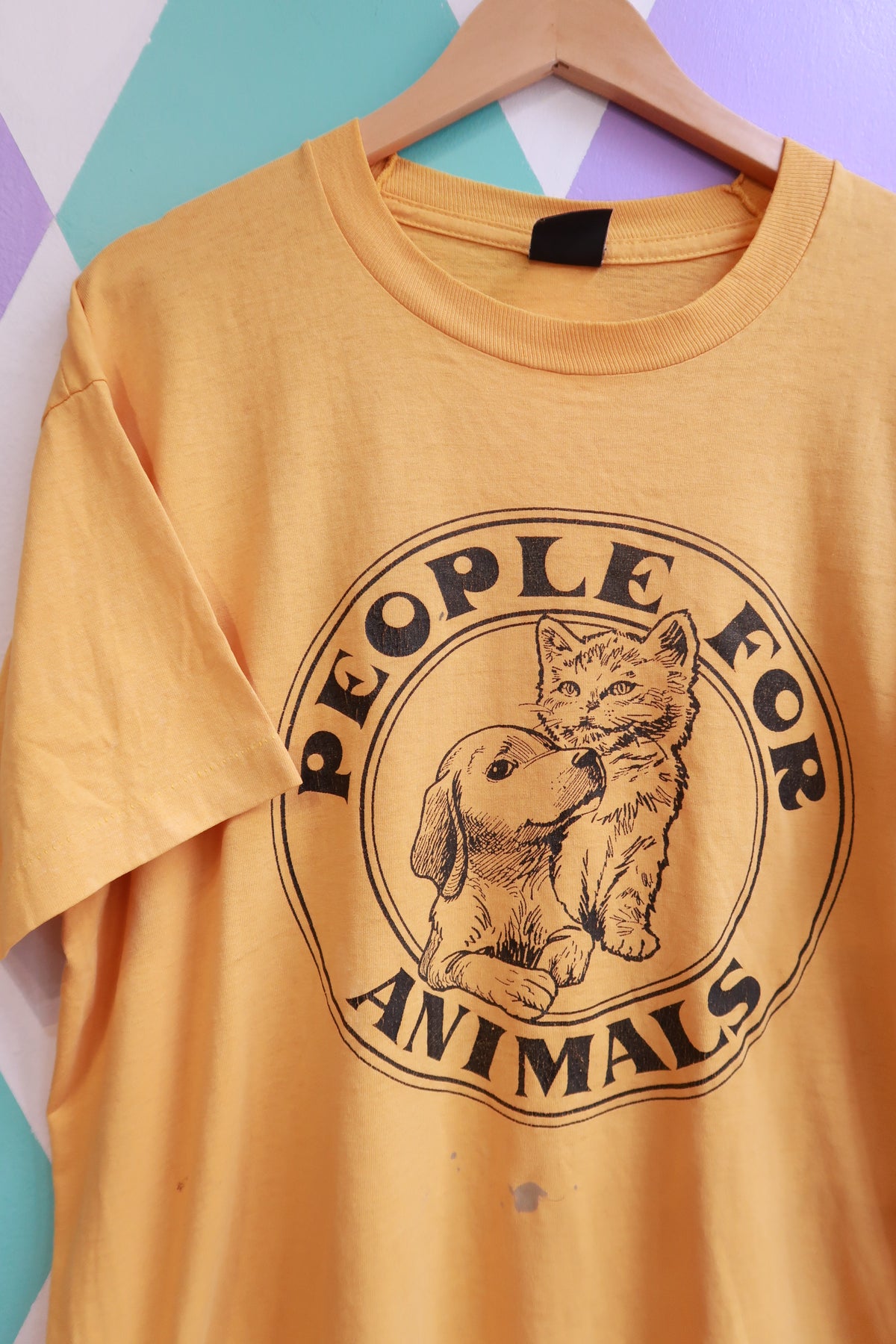 Vintage 80s “People for Animals” Single Stitch Graphic Tee - Elektra Vintage