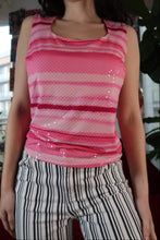 Load image into Gallery viewer, Vintage 2000s Sequin Pink Striped Tank
