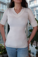 Load image into Gallery viewer, V-Neck Rib Sweater Tee - Elektra Vintage
