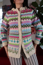 Load image into Gallery viewer, Vintage Handknit Colorful Button Down Cardigan
