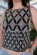 Sequin Embellished Tank - Elektra Vintage