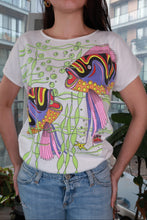Load image into Gallery viewer, Vintage 2000s neon tropical fish graphic tee by Elektra Vintage featuring a psychedelic aquarium print on a women's top.

