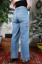 Load image into Gallery viewer, Vintage Y2K Light Wash Cargo Carpenter Wide Leg Jeans
