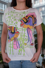 Load image into Gallery viewer, Women's Elektra Vintage 2000s neon tropical fish graphic tee with a psychedelic aquarium print. Perfect for Y2K style lovers.
