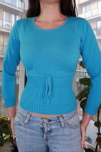 Load image into Gallery viewer, Blue Sweater Blouse - Elektra Vintage
