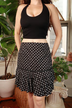 Load image into Gallery viewer, Vintage 2000s Black &amp; White Polka Dot Tiered Ruffle Midi Skirt
