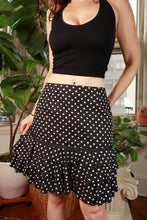 Load image into Gallery viewer, Vintage 2000s Black &amp; White Polka Dot Tiered Ruffle Midi Skirt
