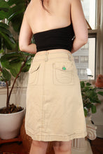 Load image into Gallery viewer, Vintage 2000s Beige Utility A-Line Midi Skirt with Patch Pockets
