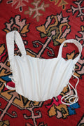 Danielle Guizio White Lace-Up Corset Top - Elektra Vintage