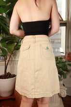 Load image into Gallery viewer, Vintage 2000s Beige Utility A-Line Midi Skirt with Patch Pockets
