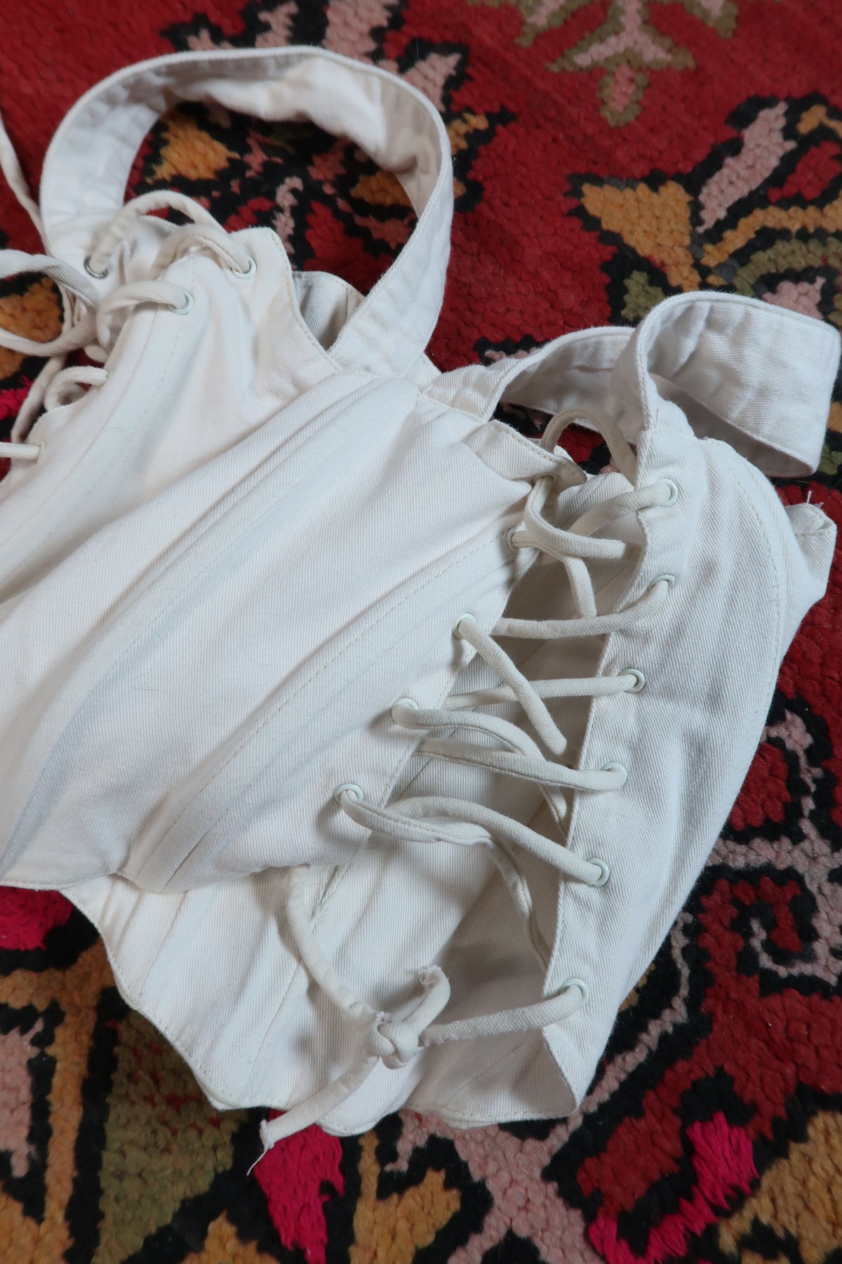 Danielle Guizio White Lace-Up Corset Top - Elektra Vintage