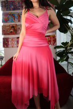 Load image into Gallery viewer, Vintage 2000s Hot Pink Asymmetrical Fairy Dress with Drop Waist
