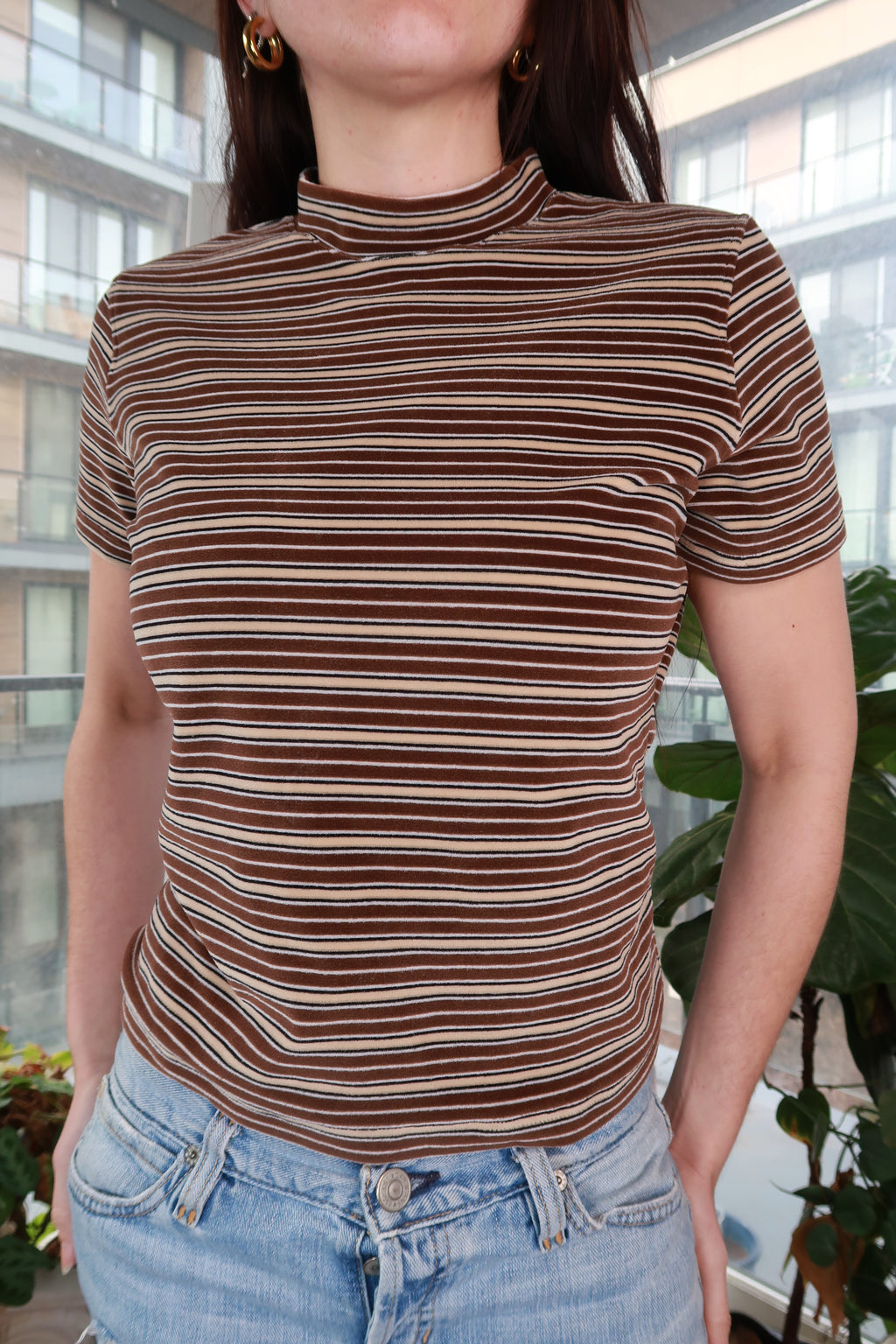 Vintage Stripe Mock Neck - Elektra Vintage