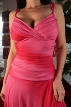 Load image into Gallery viewer, Vintage 2000s Hot Pink Asymmetrical Fairy Dress with Drop Waist
