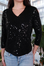 Load image into Gallery viewer, Black Sequin Sweater - Elektra Vintage
